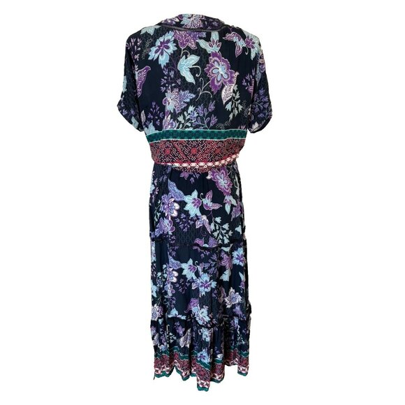 Jaase Floral Maxi Dress - Black and Purple - Picture 7 of 8